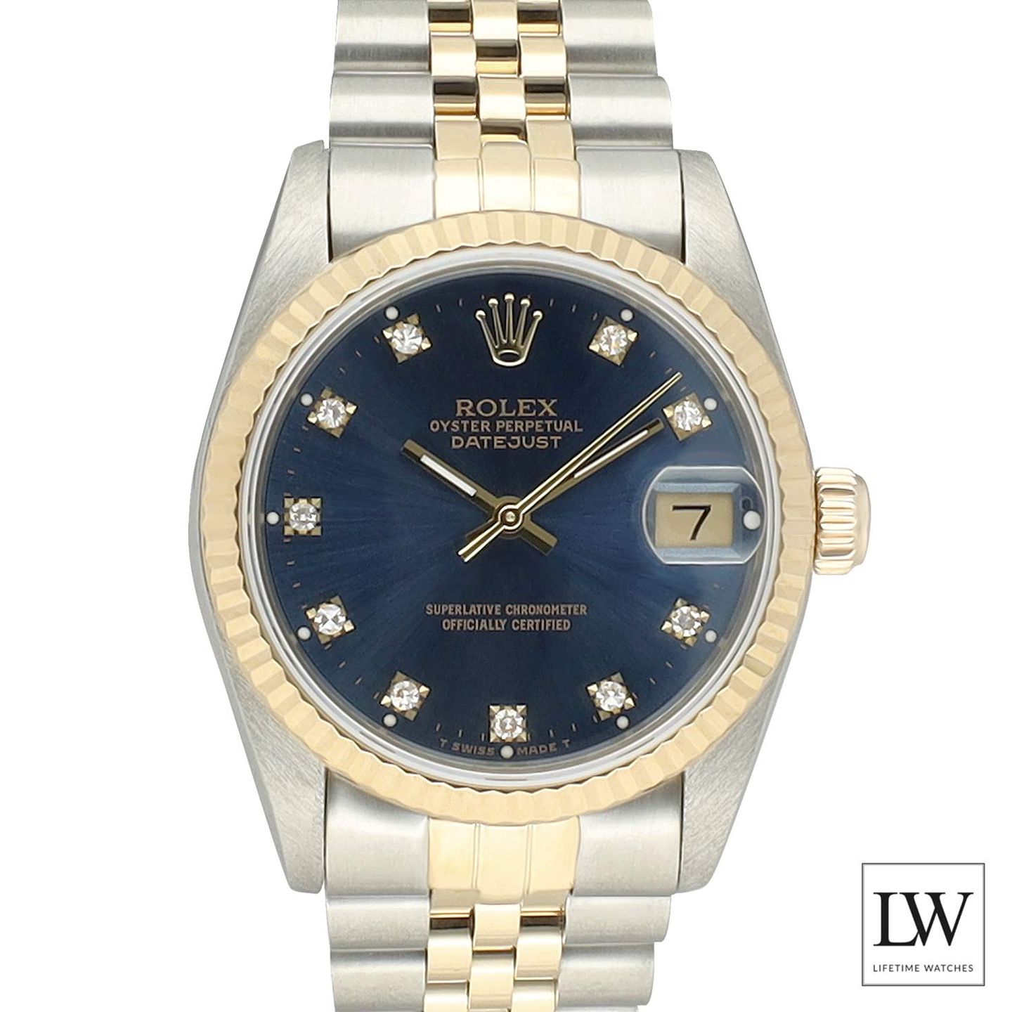 Rolex Datejust 31 68273 (1997) - Blue dial 31 mm Gold/Steel case (2/8)