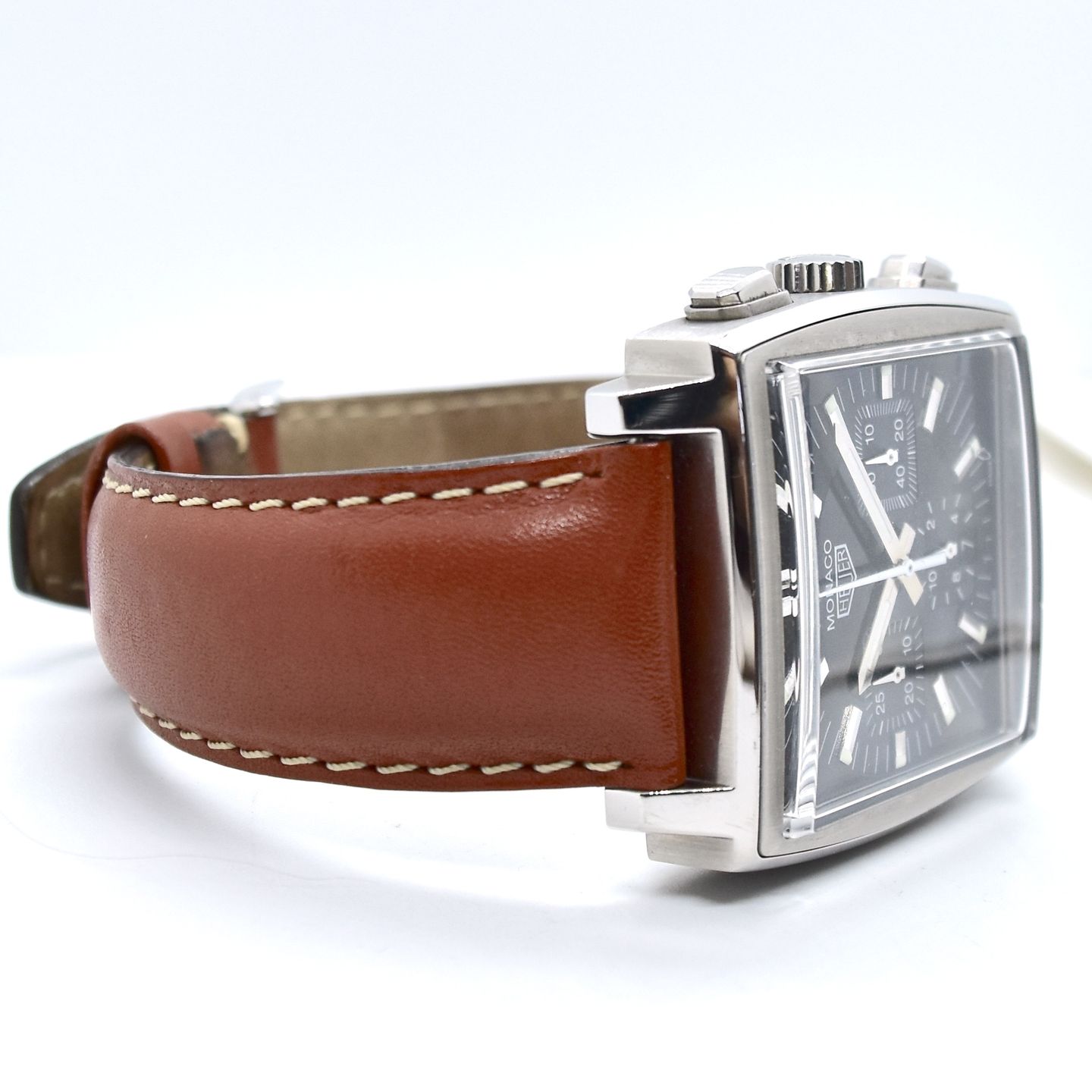 TAG Heuer Monaco CS2111 (1999) - Black dial 38 mm Steel case (3/8)