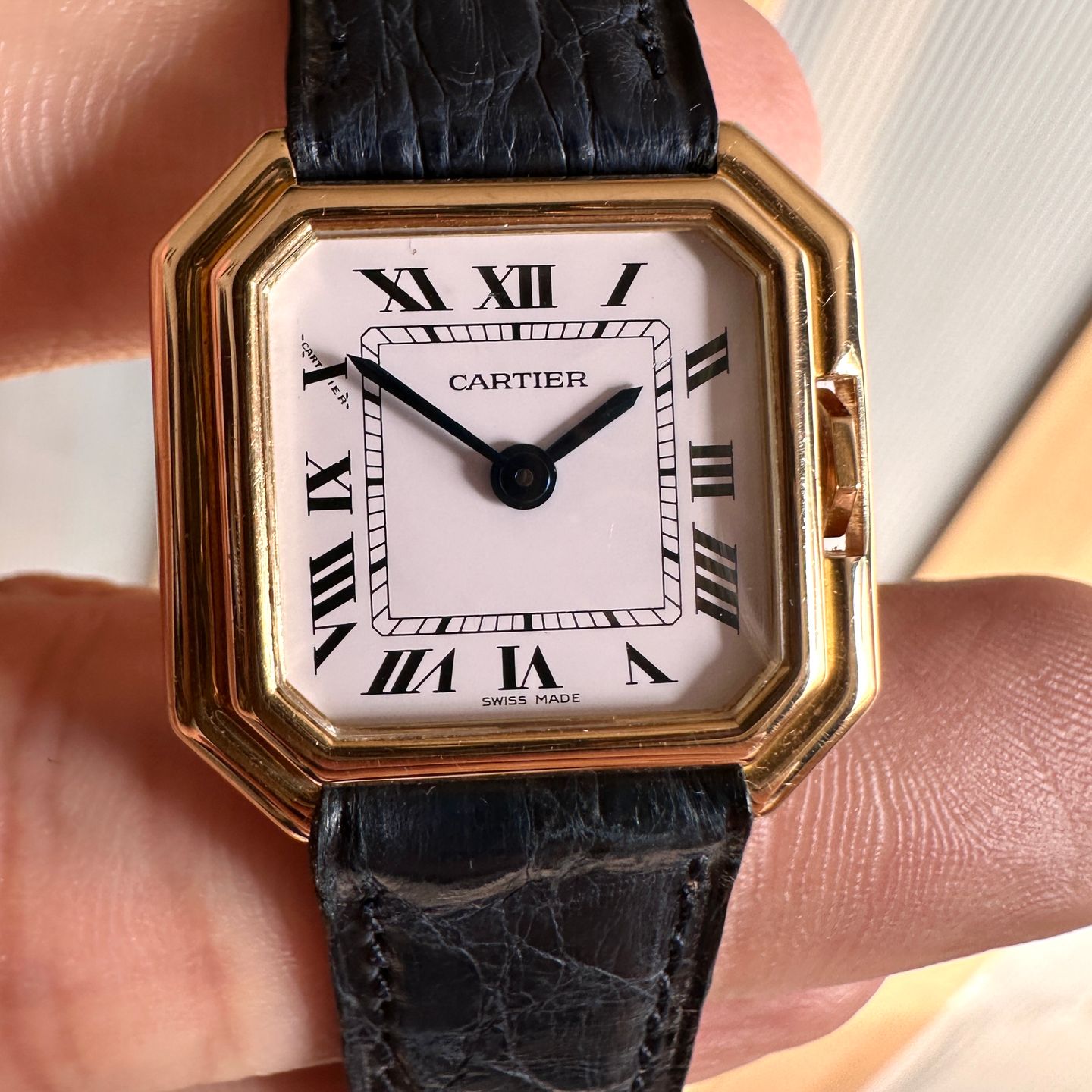 Cartier Vintage 78100 (1981) - Wit wijzerplaat 25mm Geelgoud (2/8)