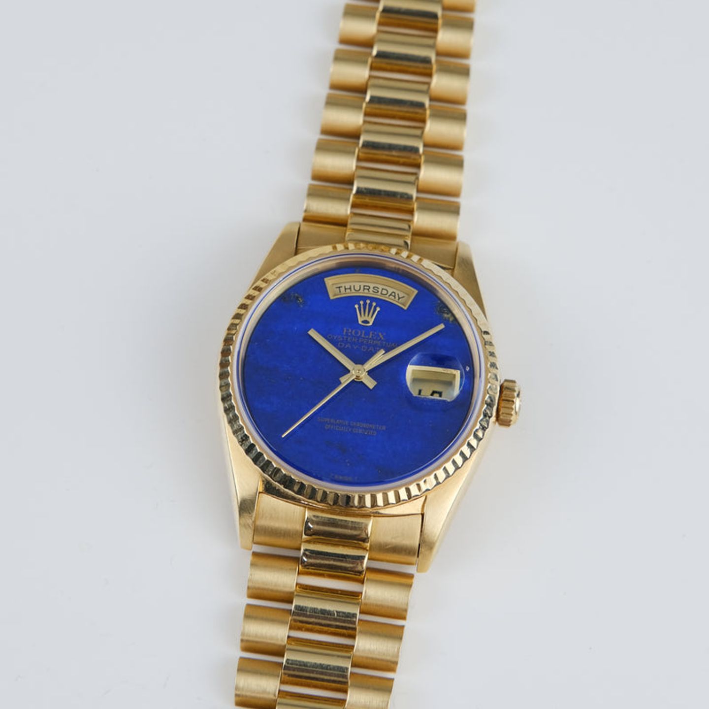 Rolex Day-Date 36 18238 (1989) - Blue dial 36 mm Yellow Gold case (2/6)