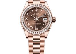 Rolex Lady-Datejust 279135RBR (2025) - Bruin wijzerplaat 28mm Roségoud