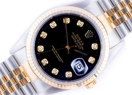 Rolex Datejust 36 16233 (2000) - Zwart wijzerplaat 36mm Goud/Staal