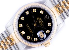 Rolex Datejust 36 16233 (1995) - Zwart wijzerplaat 36mm Goud/Staal