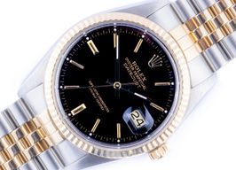 Rolex Datejust 36 16013 (1986) - Zwart wijzerplaat 36mm Goud/Staal