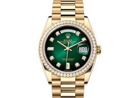 Rolex Day-Date 36 128348RBR-0035 (2024) - Green dial 36 mm Yellow Gold case