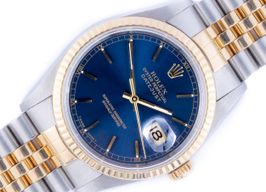 Rolex Datejust 36 16233 (1996) - Blauw wijzerplaat 36mm Goud/Staal
