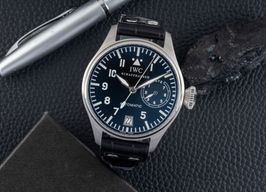 IWC Big Pilot IW500201 (Onbekend (willekeurig serienummer)) - Zwart wijzerplaat 46mm Staal