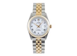 Tudor Prince Oysterdate 74033 (1995) - White dial 34 mm Gold/Steel case