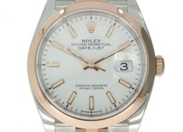 Rolex Datejust 36 126201 (2022) - Wit wijzerplaat 36mm Goud/Staal