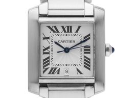 Cartier Tank Française 2302 (2000) - Silver dial 28 mm Steel case