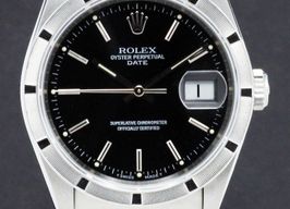 Rolex Oyster Perpetual Date 15210 (1996) - Zwart wijzerplaat 34mm Staal