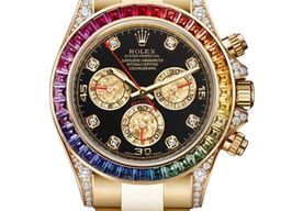 Rolex Daytona 116598RBOW (Unknown (random serial)) - Black dial 40 mm Yellow Gold case