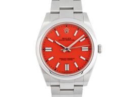 Rolex Oyster Perpetual 41 124300 (2020) - Rood wijzerplaat 41mm Staal