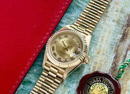 Rolex Lady-Datejust 69178 (1993) - Goud wijzerplaat 26mm Geelgoud