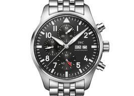 IWC Pilot Chronograph IW378002 (2023) - Zwart wijzerplaat 43mm Staal