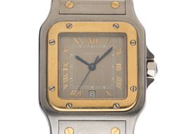 Cartier Santos Galbée 1566 (1996) - Grey dial 29 mm Gold/Steel case