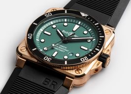 Bell & Ross BR 03 BR0392-D-LT-BR/SRB (2024) - Groen wijzerplaat 43mm Brons