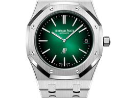 Audemars Piguet Royal Oak Jumbo 15202PT.OO.1240PT.01 (2025) - Green dial 39 mm Platinum case