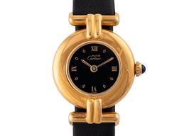 Cartier Tank Vermeil 590002 (Unknown (random serial)) - Black dial 24 mm Silver case