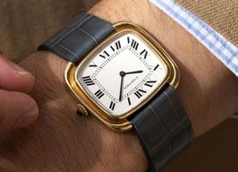 Cartier Vintage 9705 (1970) - Wit wijzerplaat 35mm Geelgoud