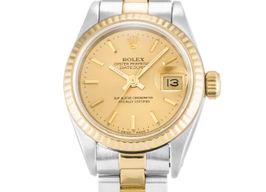 Rolex Lady-Datejust 69173 (Onbekend (willekeurig serienummer)) - Champagne wijzerplaat 26mm Goud/Staal