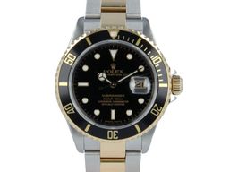 Rolex Submariner Date 16613 (1991) - Zwart wijzerplaat 40mm Goud/Staal