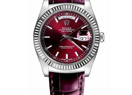 Rolex Day-Date 36 118139-0007 (2023) - Red dial 36 mm White Gold case
