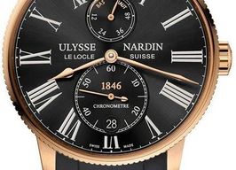 Ulysse Nardin Marine 1182-310-3/42 (2026) - Black dial 43 mm Rose Gold case