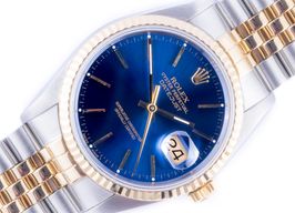 Rolex Datejust 36 16233 (Onbekend (willekeurig serienummer)) - Blauw wijzerplaat 36mm Goud/Staal