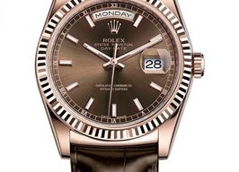 Rolex Day-Date 36 118135 (2014) - Brown dial 36 mm Rose Gold case