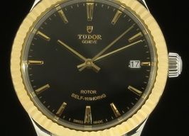 Tudor Style 12313 (2018) - Black dial 34 mm Gold/Steel case