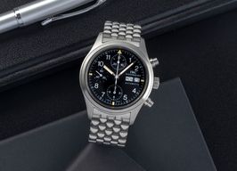 IWC Pilot Chronograph IW370605 (2000) - Zwart wijzerplaat 39mm Staal