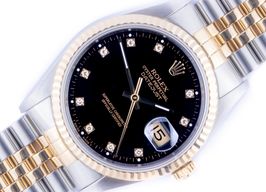 Rolex Datejust 36 16233 (1991) - Zwart wijzerplaat 36mm Goud/Staal