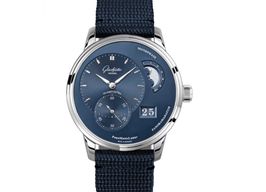 Glashütte Original PanoMaticLunar 1-90-02-46-32-64 (2023) - Blauw wijzerplaat 40mm Staal