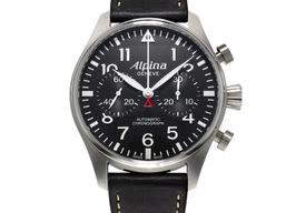 Alpina Startimer Pilot AL-860B4S6 (2024) - Zwart wijzerplaat 44mm Staal