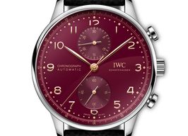 IWC Portuguese Chronograph IW371629 (2024) - Rood wijzerplaat 41mm Staal