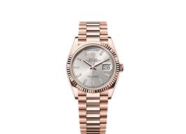 Rolex Day-Date 36 128235 (2025) - Silver dial 36 mm Rose Gold case