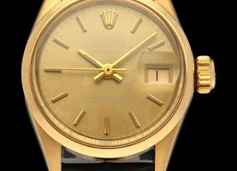 Rolex Oyster Perpetual Lady Date 6516 (1971) - Grijs wijzerplaat 26mm Geelgoud