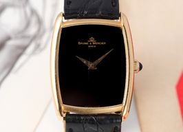 Baume & Mercier Vintage 37061 (1970) - Black dial 28 mm Yellow Gold case