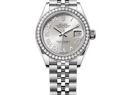 Rolex Lady-Datejust 279384RBR (2025) - Zilver wijzerplaat 28mm Staal