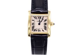 Cartier Tank Française 1820 (Onbekend (willekeurig serienummer)) - Wit wijzerplaat 25mm Geelgoud