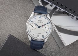 IWC Portuguese Automatic IW500107 (Unknown (random serial)) - Silver dial 42 mm Steel case