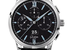 Glashütte Original Senator Chronograph Panorama Date 1-37-01-03-02-35 (2024) - Black dial 42 mm Steel case