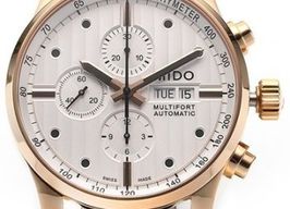 Mido Multifort Chronograph M005.614.36.031.00 (Unknown (random serial)) - Silver dial 44 mm Gold/Steel case