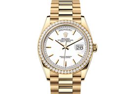 Rolex Day-Date 36 128348RBR (2025) - Wit wijzerplaat 36mm Geelgoud