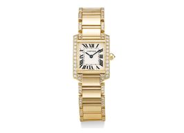 Cartier Tank Française 2385 (Unknown (random serial)) - White dial 25 mm Yellow Gold case