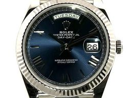 Rolex Day-Date 40 228239 (2016) - Blue dial 40 mm White Gold case