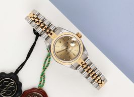 Rolex Lady-Datejust 69173 (Unknown (random serial)) - Gold dial 26 mm Gold/Steel case