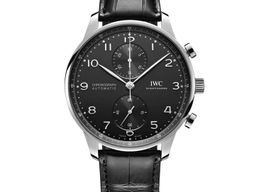 IWC Portuguese Chronograph IW371438 (2014) - Zwart wijzerplaat 41mm Staal