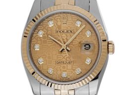 Rolex Datejust 36 116233 (2008) - Champagne dial 36 mm Gold/Steel case
